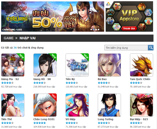 Web game nhập vai online HOT tại cổng game Zing Appstore